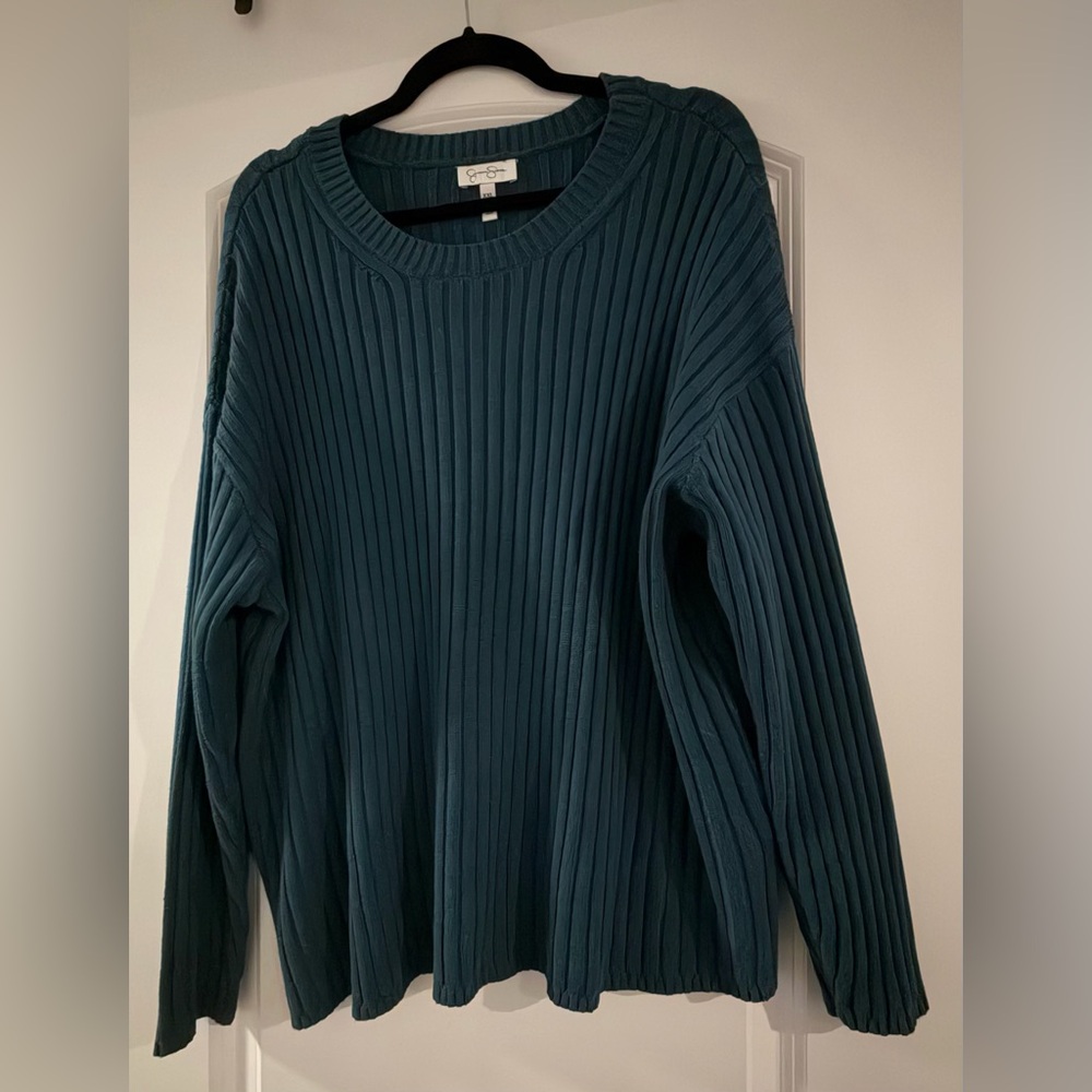Jessica Simpson Women’s XXL Ribbed Sweater – Teal/Green